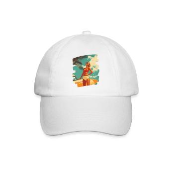 Sommer Sonne Retro - Baseballkappe - Weiß/Weiß - Vorne