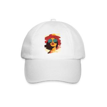 Sommer Sonne Retro - Baseballkappe - Weiß/Weiß - Vorne