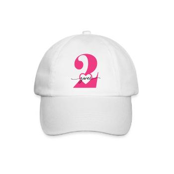 Ziffer Zwei 2 mit Herz - Baseballkappe - Weiß/Weiß - Vorne