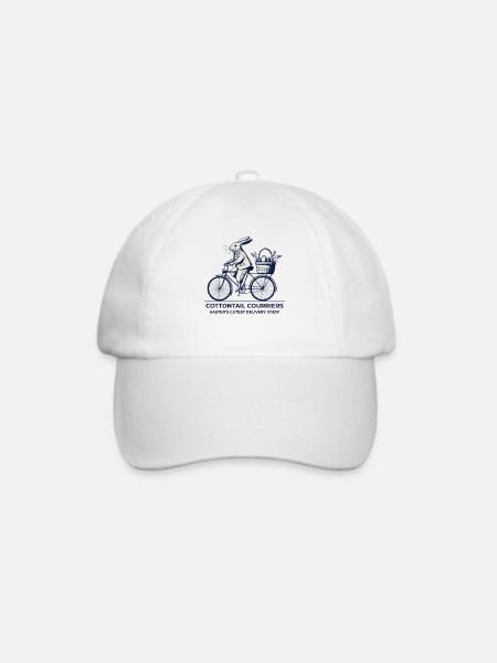 Ostern Retro Vintage Hase Fahrrad Crew Ästhetik - Baseballkappe - Weiß/Weiß