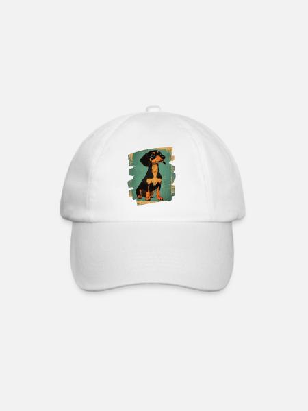 Dackel Dachshund - Baseballkappe - Weiß/Weiß