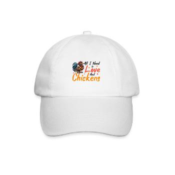 Huhn Hühner - Baseballkappe - Weiß/Weiß - Vorne