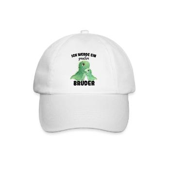 Nachwuchs Verkünden | Ich Werde Großer Bruder 2027 - Baseballkappe - Weiß/Weiß - Vorne