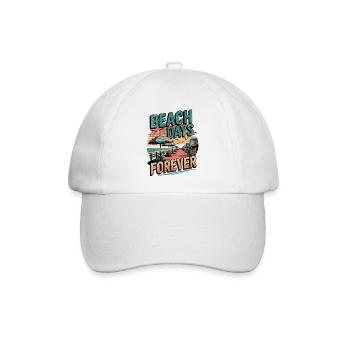 Strandtage für immer - Küstenleben Retro - Baseballkappe - Weiß/Weiß - Vorne