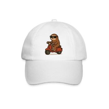 faultier moped - Baseballkappe - Weiß/Weiß - Vorne