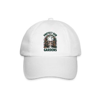 Gartenliebe mit Botschaft - Schützt unsere Gärten - Baseballkappe - Weiß/Weiß - Vorne