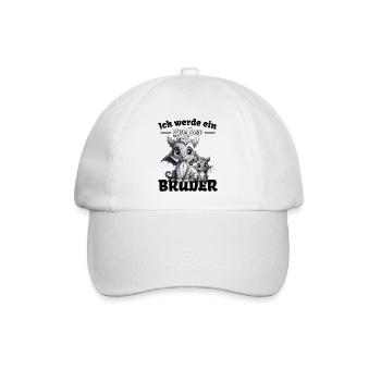 Nachwuchs Verkünden | Ich Werde Großer Bruder 2027 - Baseballkappe - Weiß/Weiß - Vorne