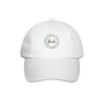 Braut – Florales Kranz-Design für Hochzeiten - Baseballkappe - Weiß/Weiß - Vorne