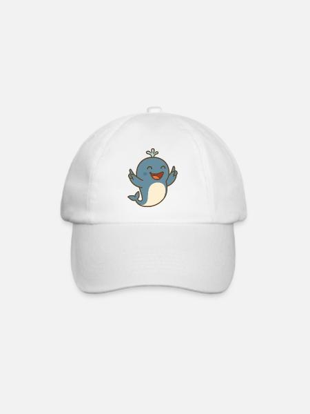 Fröhlicher Wasserfreund - Baseballkappe - Weiß/Weiß