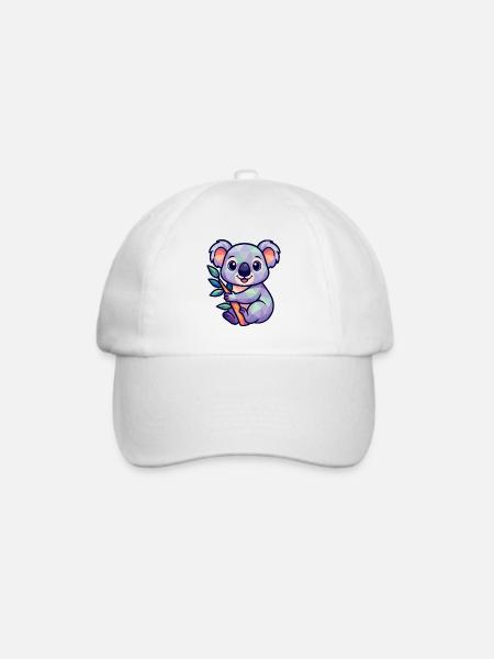 Süßer Koalabär im verspielten Design - Baseballkappe - Weiß/Weiß