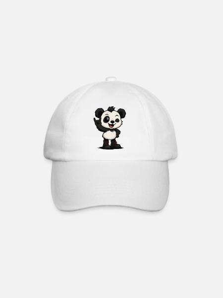 Panda Punk’n’Roll - Baseballkappe - Weiß/Weiß