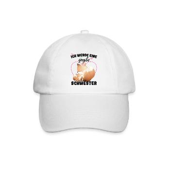 Nachwuchs Verkünden Ich Werde Große Schwester 2027 - Baseballkappe - Weiß/Weiß - Vorne
