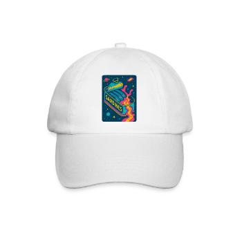 Kosmische Sardinen Retro Kunst - Baseballkappe - Weiß/Weiß - Vorne