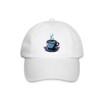 KAFFEE FUTURISTISCH - Baseballkappe - Weiß/Weiß - Vorne