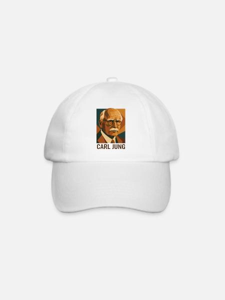 Carl Jung Psychologie Porträt Retro Stil - Baseballkappe - Weiß/Weiß