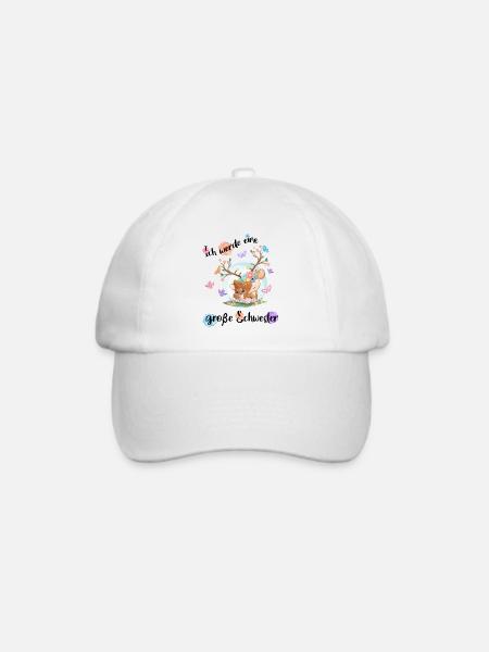 Nachwuchs Verkünden Ich Werde Große Schwester 2027 - Baseballkappe - Weiß/Weiß