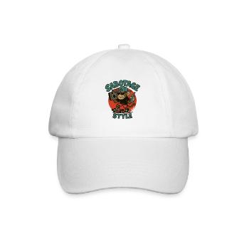 Cooler Affe mit Skateboard und Spraydose Style - Baseballkappe - Weiß/Weiß - Vorne