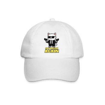 Sag noch einmal Miau! Kultfilm Humor - Kawaii Cat - Baseballkappe - Weiß/Weiß - Vorne