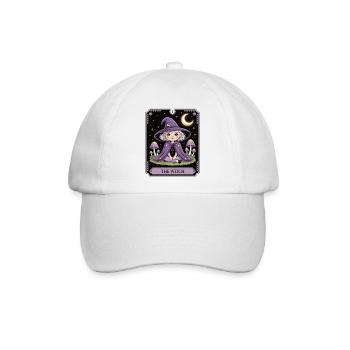 Tarotkarte kleine Hexe - Baseballkappe - Weiß/Weiß - Vorne