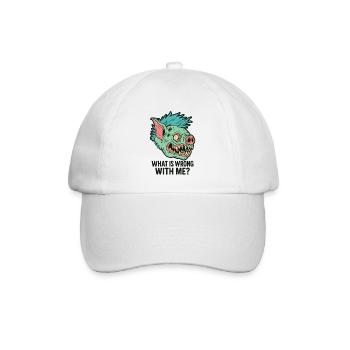 Punk Schweine Monster Kopf mit Spruch - Baseballkappe - Weiß/Weiß - Vorne