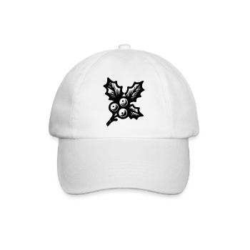 Weihnachts-Stechpalme - Baseballkappe - Weiß/Weiß - Vorne