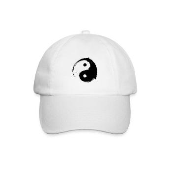 Yin Yang Symbol – Kalligrafie Zen Entspannung - Baseballkappe - Weiß/Weiß - Vorne