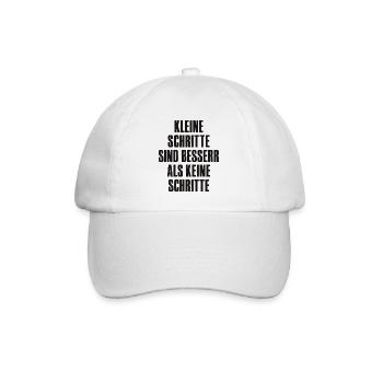 Kleine Schritte sind besser als keine Schritte. - Baseballkappe - Weiß/Weiß - Vorne