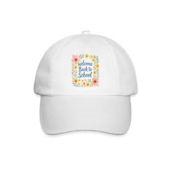 Blumendesign für den Schulanfang - Baseballkappe - Weiß/Weiß - Vorne