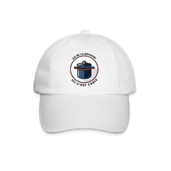 Reunion Island Pride Geschenkidee - Baseballkappe - Weiß/Weiß - Vorne