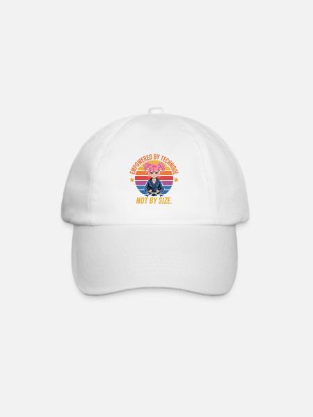 Empowered Judo Woman Motivation Design - Baseballkappe - Weiß/Weiß