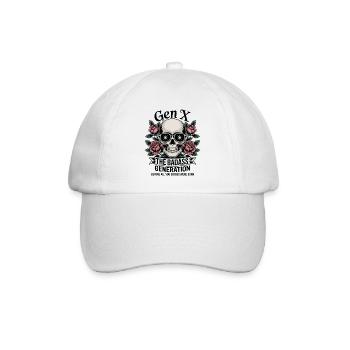 Gen X Badass-Generation vor dem geborenen Wortspiel - Baseballkappe - Weiß/Weiß - Vorne