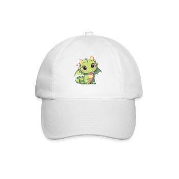 Drachen Drache - Baseballkappe - Weiß/Weiß - Vorne