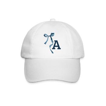 Monogramm Geschenkidee - Baseballkappe - Weiß/Weiß - Vorne