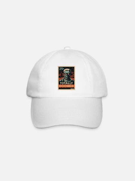 Apokalyptischer Schädel Illustrationsdesign - Baseballkappe - Weiß/Weiß