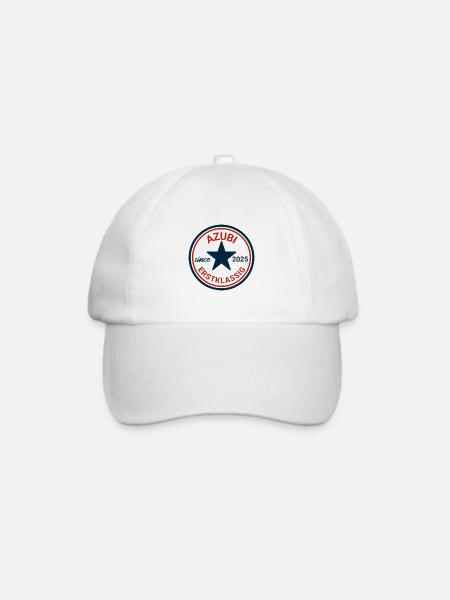 Azubi 2025 Erste Klasse Badge - Baseballkappe - Weiß/Weiß