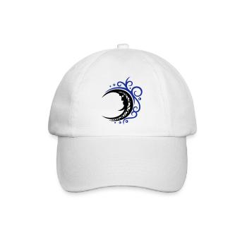 Mystischer Mond im Tribal Stil - Baseballkappe - Weiß/Weiß - Vorne