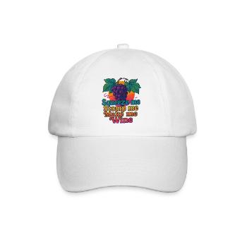 Weinreben-Zitat-T-Shirt-Design - Baseballkappe - Weiß/Weiß - Vorne