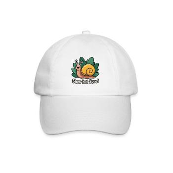 Skurrile Schnecke mit Phrase - Baseballkappe - Weiß/Weiß - Vorne
