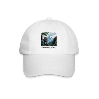 Bergwanderer mit malerischen Gipfeln - Baseballkappe - Weiß/Weiß - Vorne