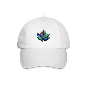 Blatt Herbst Bunt Ahorn - Baseballkappe - Weiß/Weiß - Vorne