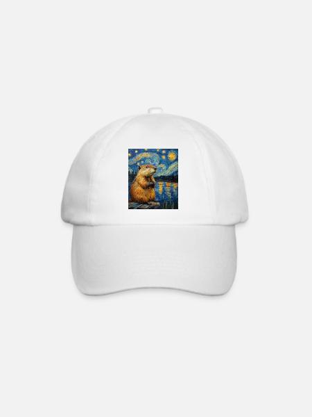 Bieber Van Gogh Style Starry Night - Baseballkappe - Weiß/Weiß