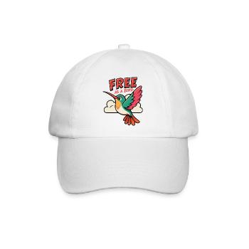 Free As A Bird Kolibri Design - Baseballkappe - Weiß/Weiß - Vorne