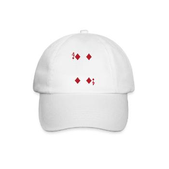 Kartenmotiv Vier Ass Spielkarte Design - Baseballkappe - Weiß/Weiß - Vorne