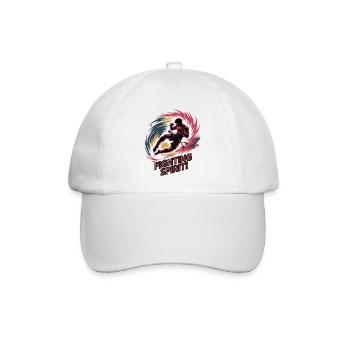 Dynamisches Kampfsport-Kampfgeist-Design - Baseballkappe - Weiß/Weiß - Vorne