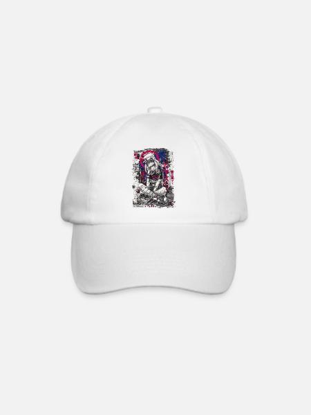 Cyberpunk Mädchen mit Graffiti-Design - Baseballkappe - Weiß/Weiß