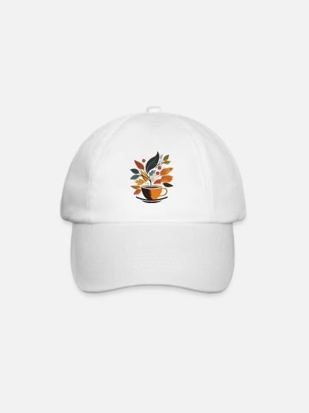 Kaffee - Baseballkappe - Weiß/Weiß