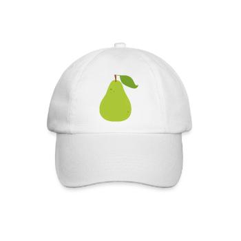 Lebendige grüne Birne Illustration - Baseballkappe - Weiß/Weiß - Vorne