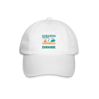 Camper Camping Wohnwagen Spruch - Baseballkappe - Weiß/Weiß - Vorne