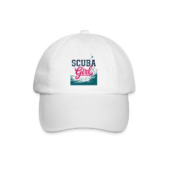 Scuba Girl Tauch-Design - Baseballkappe - Weiß/Weiß - Vorne
