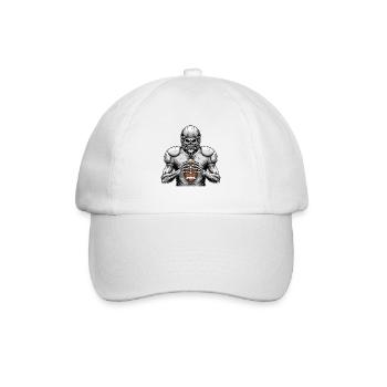Skelett Fußballspieler gruselig Halloween - Baseballkappe - Weiß/Weiß - Vorne